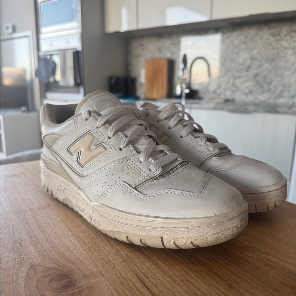 New Balance White Sneakers with Logo